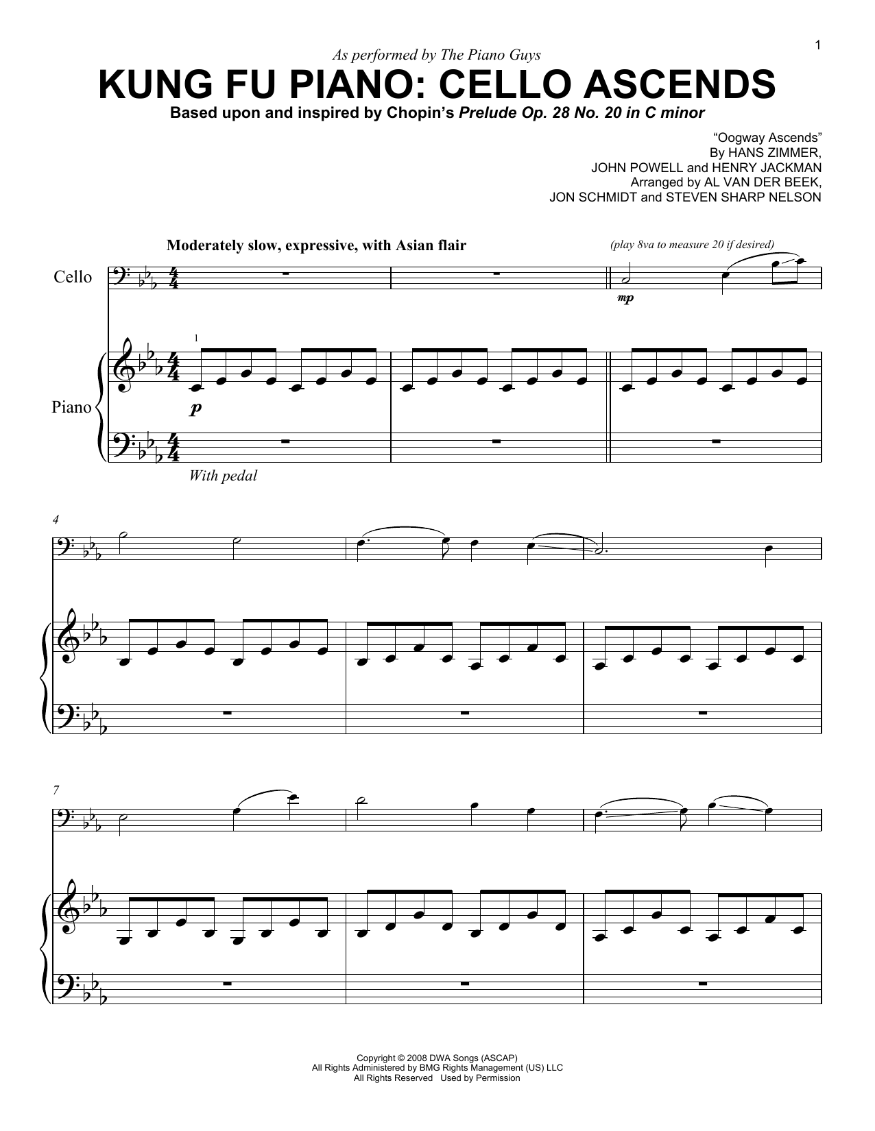Preview The Piano Guys Kung Fu Piano: Cello Ascends Pop sheet music, notes and chords for Easy Piano, SKU: 254198 sheet music, piano notes, chords, guitar tabs, score, transpose, transcribe, how to play, guide, download, learn, tutorial, progression, song, artist, awards, billboard, mtv, vh1, tour, single, album, release