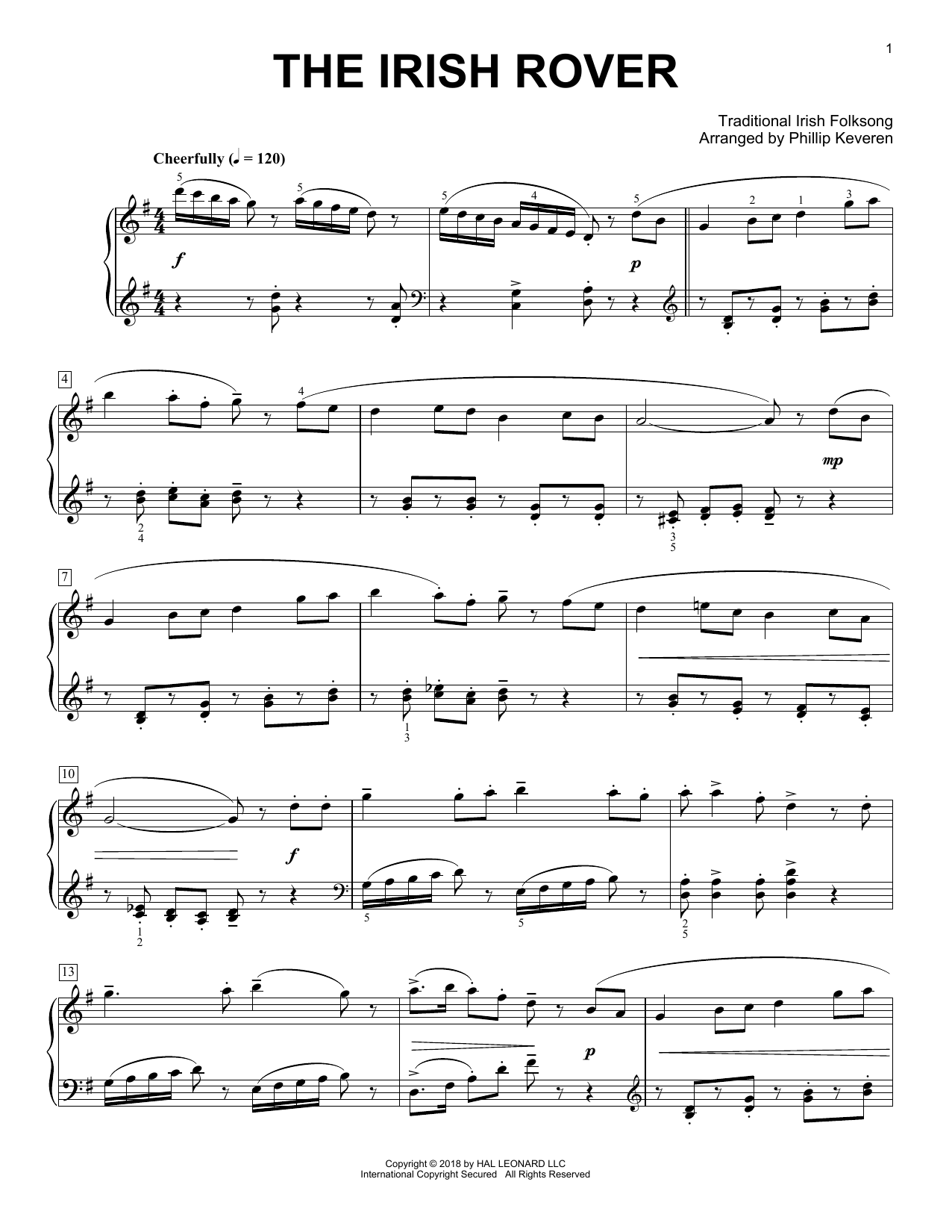 Preview Traditional Irish Folk Song The Irish Rover (arr. Phillip Keveren) World sheet music, notes and chords for Piano, SKU: 255049 sheet music, piano notes, chords, guitar tabs, score, transpose, transcribe, how to play, guide, download, learn, tutorial, progression, song, artist, awards, billboard, mtv, vh1, tour, single, album, release