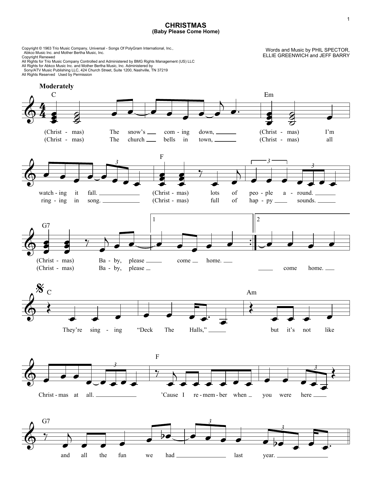 Preview Mariah Carey Christmas (Baby Please Come Home) Christmas sheet music, notes and chords for Melody Line, Lyrics & Chords, SKU: 255256 sheet music, piano notes, chords, guitar tabs, score, transpose, transcribe, how to play, guide, download, learn, tutorial, progression, song, artist, awards, billboard, mtv, vh1, tour, single, album, release