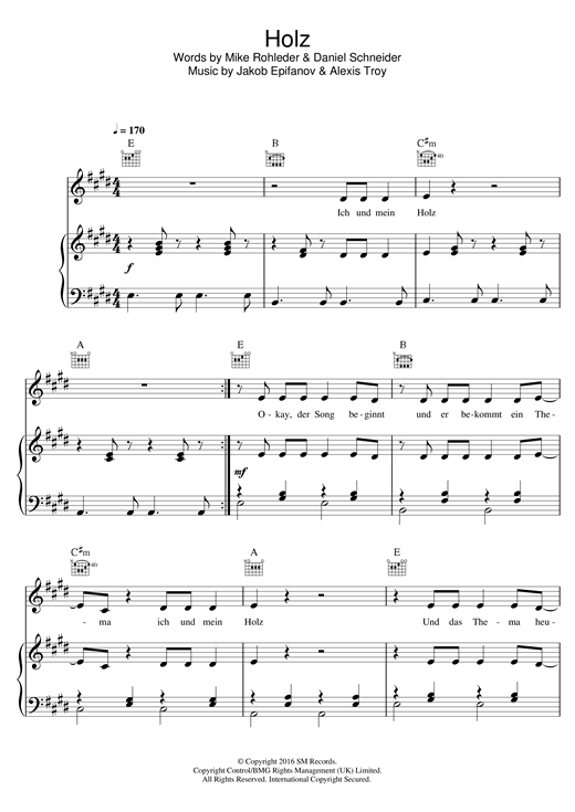 Preview 257ers Holz Pop sheet music, notes and chords for Piano, Vocal & Guitar (Right-Hand Melody), SKU: 124095 sheet music, piano notes, chords, guitar tabs, score, transpose, transcribe, how to play, guide, download, learn, tutorial, progression, song, artist, awards, billboard, mtv, vh1, tour, single, album, release