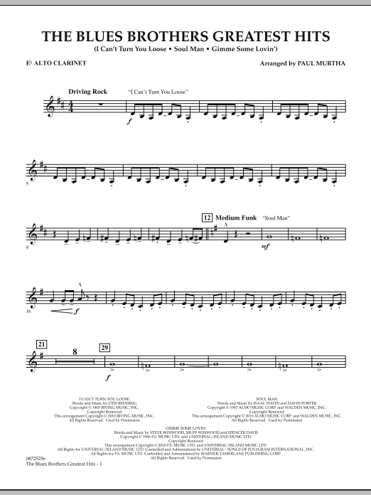 Preview Paul Murtha The Blues Brothers Greatest Hits - Eb Alto Clarinet Blues sheet music, notes and chords for Concert Band, SKU: 285281 sheet music, piano notes, chords, guitar tabs, score, transpose, transcribe, how to play, guide, download, learn, tutorial, progression, song, artist, awards, billboard, mtv, vh1, tour, single, album, release