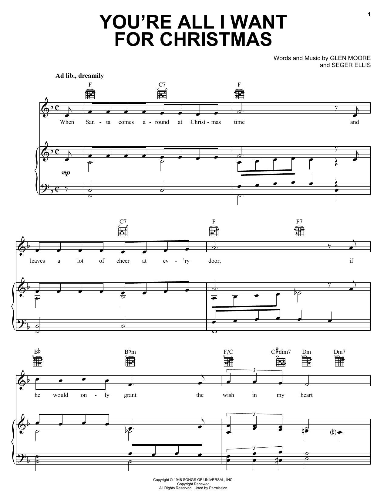 Preview Brook Benton You're All I Want For Christmas Christmas sheet music, notes and chords for Piano, Vocal & Guitar (Right-Hand Melody), SKU: 28905 sheet music, piano notes, chords, guitar tabs, score, transpose, transcribe, how to play, guide, download, learn, tutorial, progression, song, artist, awards, billboard, mtv, vh1, tour, single, album, release