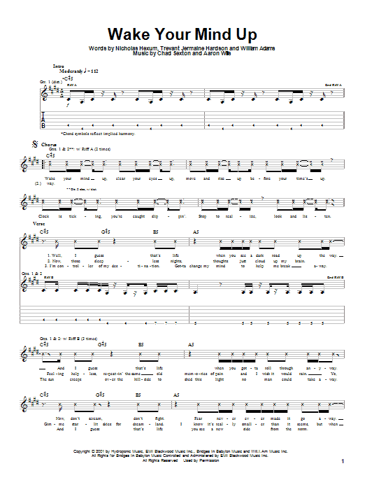 Preview 311 Wake Your Mind Up Rock sheet music, notes and chords for Guitar Tab, SKU: 21496 Download 311 Wake Your Mind Up sheet music and printable PDF score & Rock music notes
