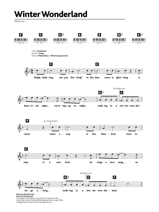 Winter Wonderland Sheet Music Notes Felix Bernard Chords