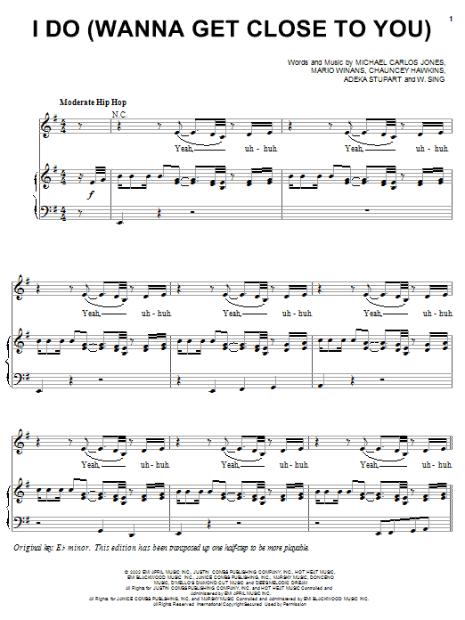 Preview 3LW I Do (Wanna Get Close To You) (feat. P. Diddy & Loon) Pop sheet music, notes and chords for Piano, Vocal & Guitar (Right-Hand Melody), SKU: 21328 Download 3LW I Do (Wanna Get Close To You) (feat. P. Diddy & Loon) sheet music and printable PDF score & Pop music notes