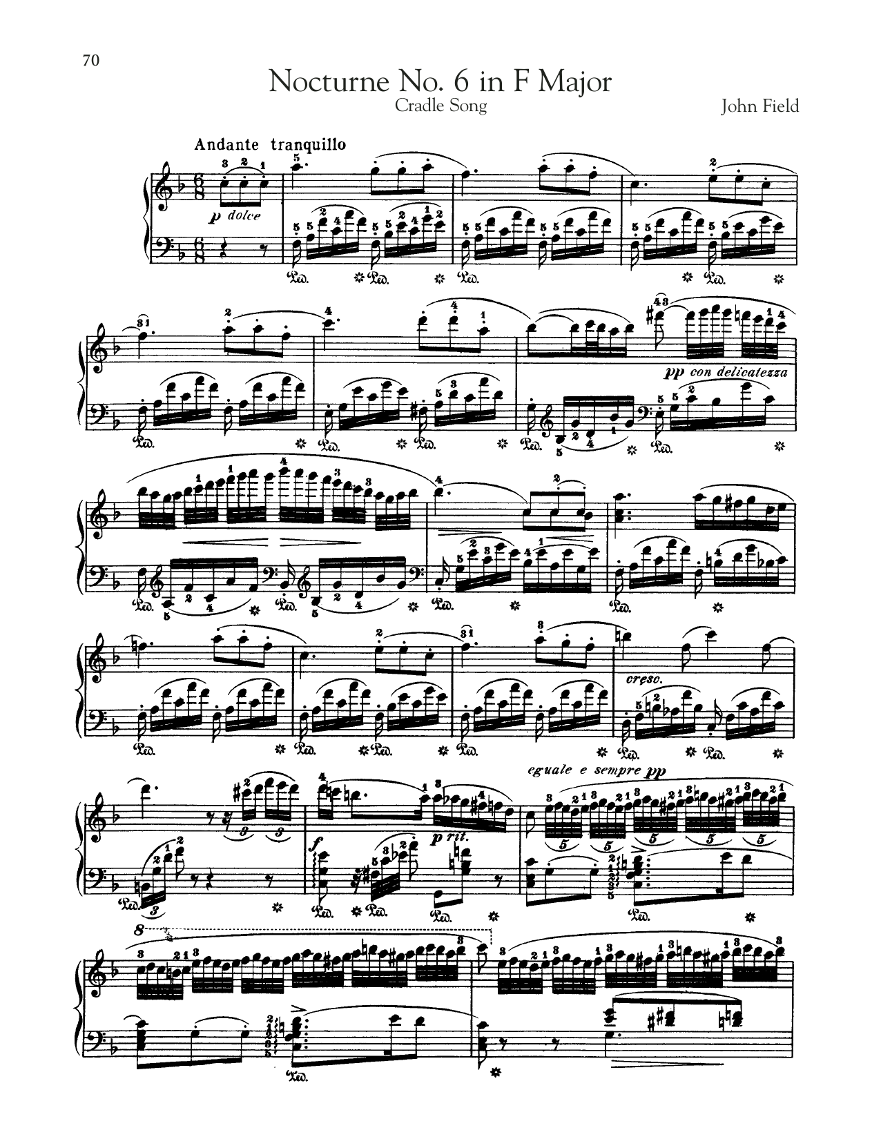 Preview John Field Nocturne No. 6 In F Major, H. 40 Classical sheet music, notes and chords for Piano Solo, SKU: 404169 sheet music, piano notes, chords, guitar tabs, score, transpose, transcribe, how to play, guide, download, learn, tutorial, progression, song, artist, awards, billboard, mtv, vh1, tour, single, album, release