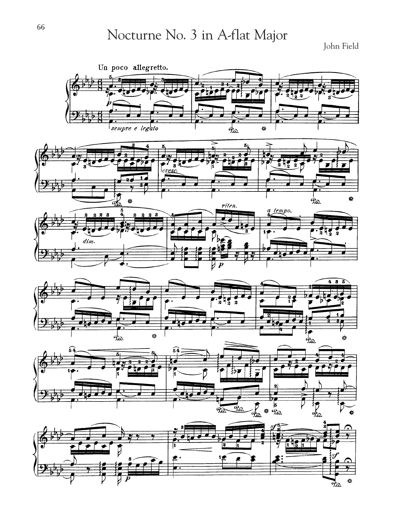 Preview John Field Nocturne No. 3 In A-Flat Major, H. 26 Classical sheet music, notes and chords for Piano Solo, SKU: 404194 sheet music, piano notes, chords, guitar tabs, score, transpose, transcribe, how to play, guide, download, learn, tutorial, progression, song, artist, awards, billboard, mtv, vh1, tour, single, album, release