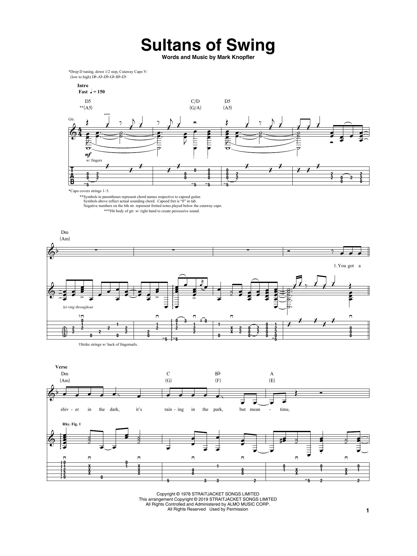 Igor Presnyakov Sultans Of Swing Sheet Music Notes Chords Download Printable Guitar Tab Sku 407180