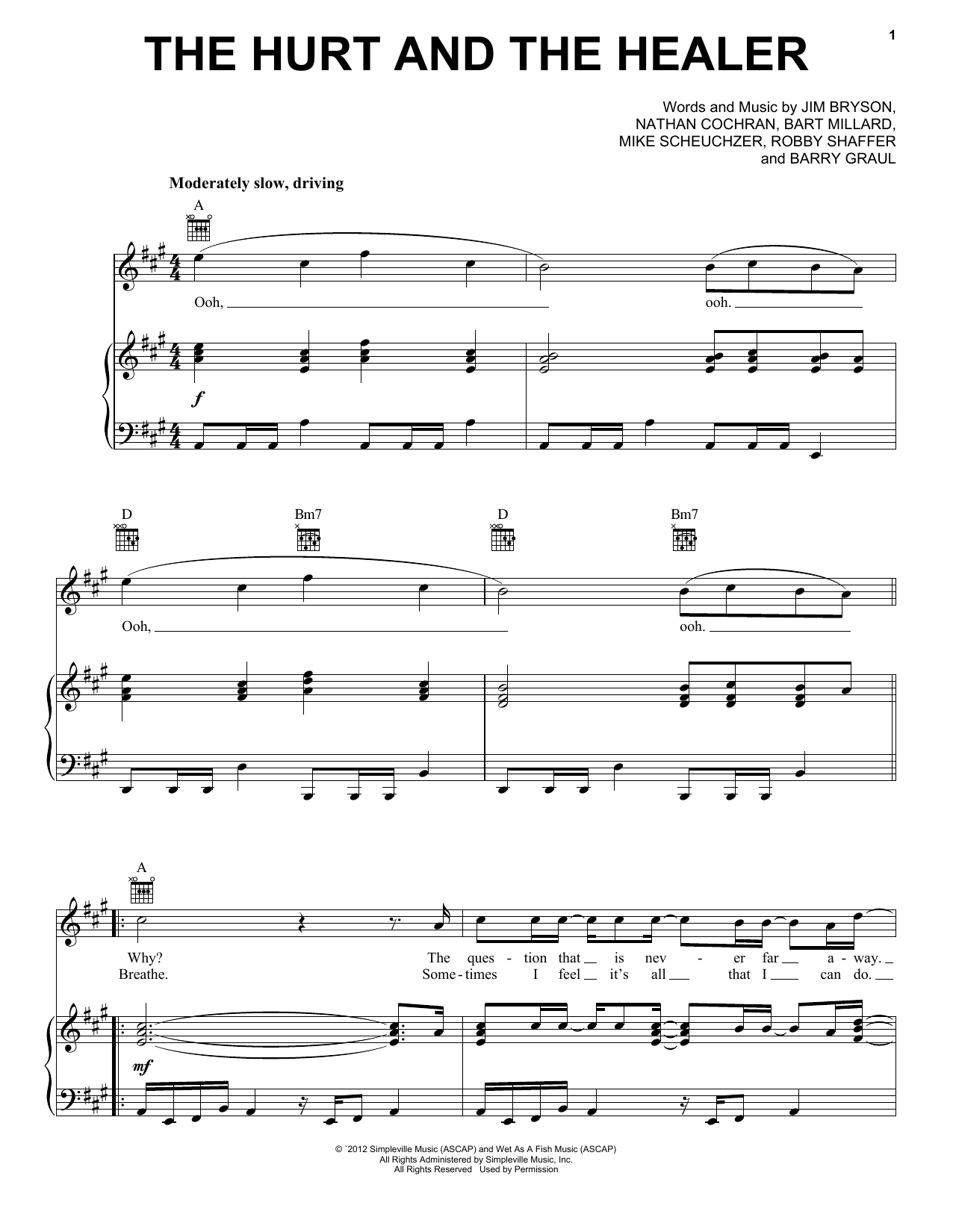 Preview MercyMe The Hurt And The Healer Christian sheet music, notes and chords for Piano, Vocal & Guitar (Right-Hand Melody), SKU: 409495 sheet music, piano notes, chords, guitar tabs, score, transpose, transcribe, how to play, guide, download, learn, tutorial, progression, song, artist, awards, billboard, mtv, vh1, tour, single, album, release