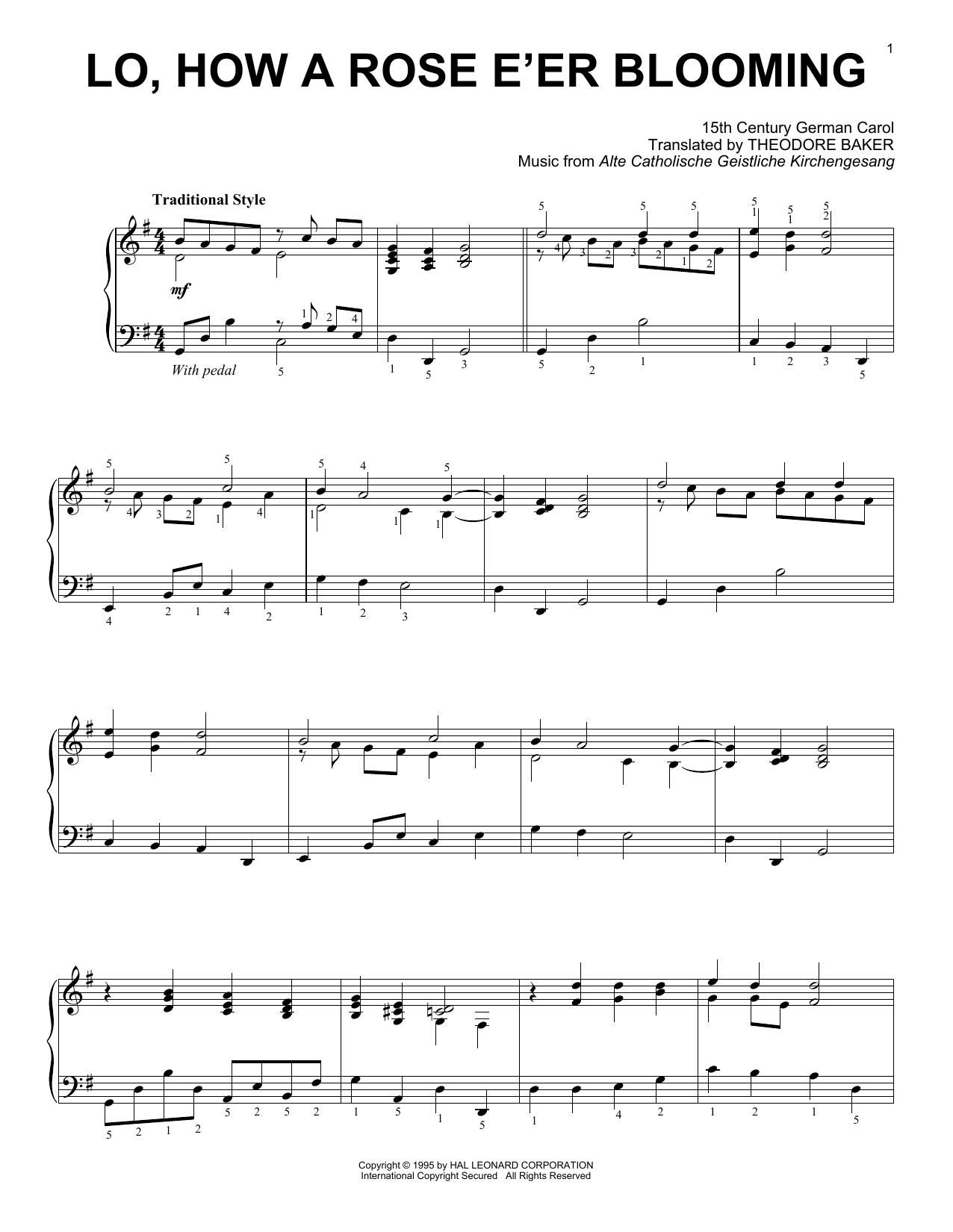Preview 15th Century German Carol Lo, How A Rose E'er Blooming Christmas sheet music, notes and chords for Piano Solo, SKU: 415741 sheet music, piano notes, chords, guitar tabs, score, transpose, transcribe, how to play, guide, download, learn, tutorial, progression, song, artist, awards, billboard, mtv, vh1, tour, single, album, release