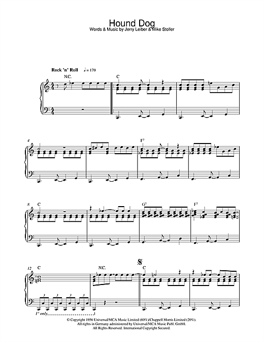 Preview Elvis Presley Hound Dog Rock N Roll sheet music, notes and chords for Piano, SKU: 42248 sheet music, piano notes, chords, guitar tabs, score, transpose, transcribe, how to play, guide, download, learn, tutorial, progression, song, artist, awards, billboard, mtv, vh1, tour, single, album, release