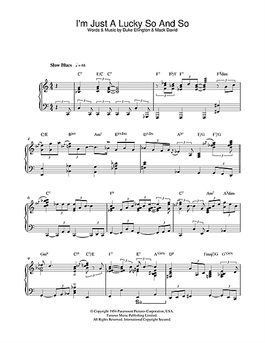 Preview Diana Krall I'm Just A Lucky So And So Jazz sheet music, notes and chords for Piano, SKU: 42253 sheet music, piano notes, chords, guitar tabs, score, transpose, transcribe, how to play, guide, download, learn, tutorial, progression, song, artist, awards, billboard, mtv, vh1, tour, single, album, release