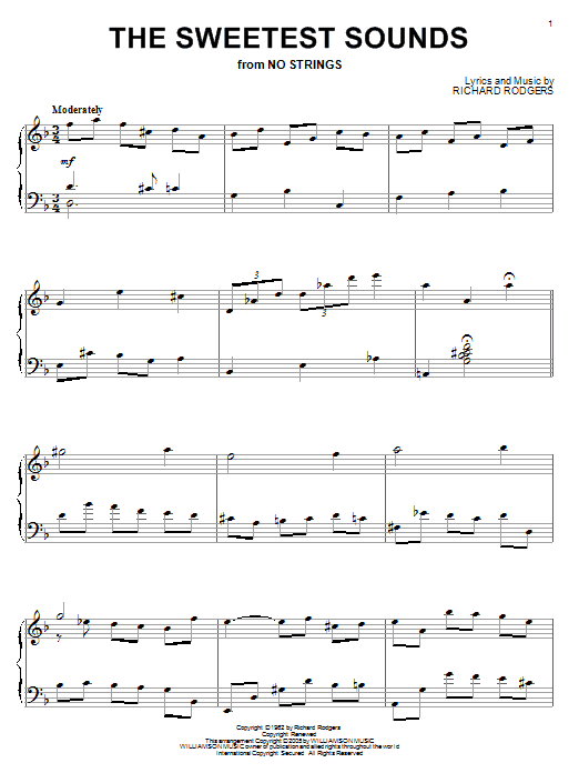 Preview Richard Rodgers The Sweetest Sounds (from No Strings) Film and TV sheet music, notes and chords for Piano, SKU: 52444 sheet music, piano notes, chords, guitar tabs, score, transpose, transcribe, how to play, guide, download, learn, tutorial, progression, song, artist, awards, billboard, mtv, vh1, tour, single, album, release