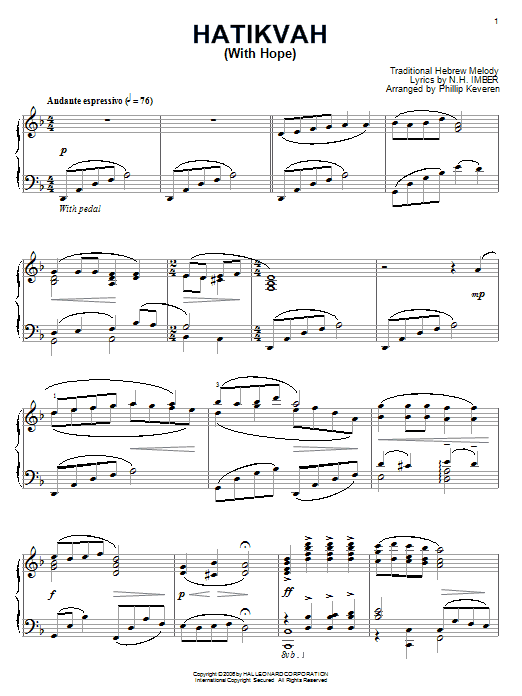 Preview N.H. Imber Hatikvah (With Hope) Folk sheet music, notes and chords for Piano, SKU: 53912 sheet music, piano notes, chords, guitar tabs, score, transpose, transcribe, how to play, guide, download, learn, tutorial, progression, song, artist, awards, billboard, mtv, vh1, tour, single, album, release