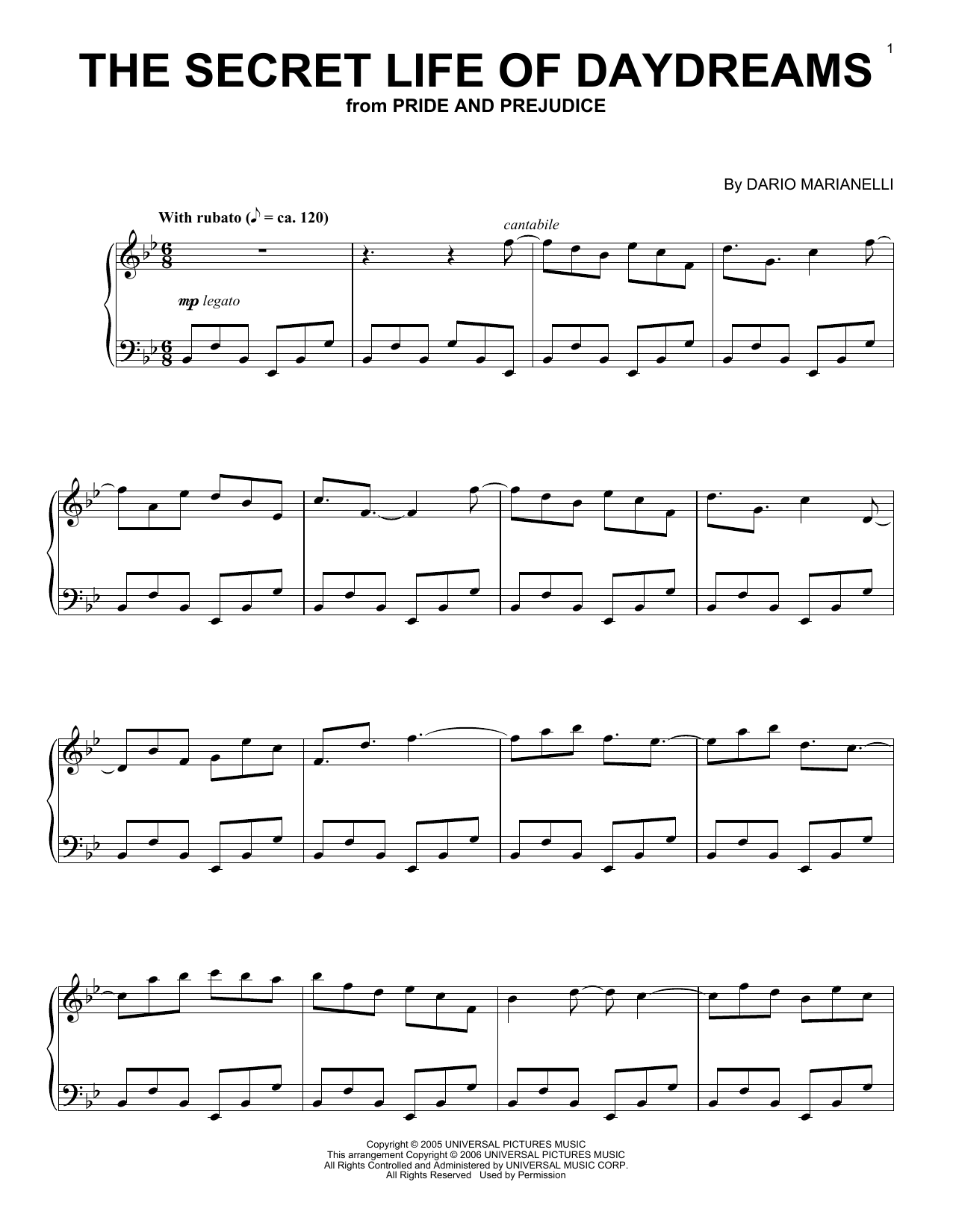 Preview Dario Marianelli The Secret Life Of Daydreams Film and TV sheet music, notes and chords for Piano, SKU: 54385 sheet music, piano notes, chords, guitar tabs, score, transpose, transcribe, how to play, guide, download, learn, tutorial, progression, song, artist, awards, billboard, mtv, vh1, tour, single, album, release