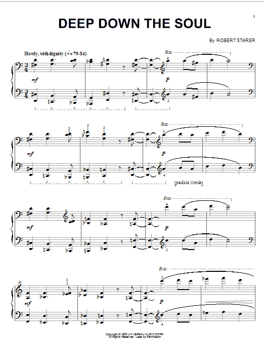 Preview Robert Starer Deep Down The Soul Classical sheet music, notes and chords for Piano Solo, SKU: 55754 sheet music, piano notes, chords, guitar tabs, score, transpose, transcribe, how to play, guide, download, learn, tutorial, progression, song, artist, awards, billboard, mtv, vh1, tour, single, album, release