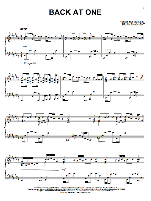 Preview Brian McKnight Back At One Weddings sheet music, notes and chords for Piano, SKU: 55957 sheet music, piano notes, chords, guitar tabs, score, transpose, transcribe, how to play, guide, download, learn, tutorial, progression, song, artist, awards, billboard, mtv, vh1, tour, single, album, release