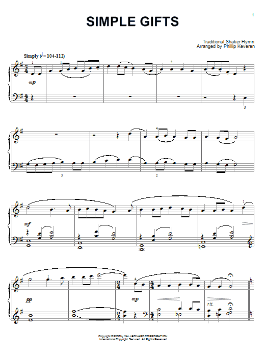 Preview Traditional Shaker Hymn Simple Gifts Hymn sheet music, notes and chords for Piano, SKU: 56324 sheet music, piano notes, chords, guitar tabs, score, transpose, transcribe, how to play, guide, download, learn, tutorial, progression, song, artist, awards, billboard, mtv, vh1, tour, single, album, release