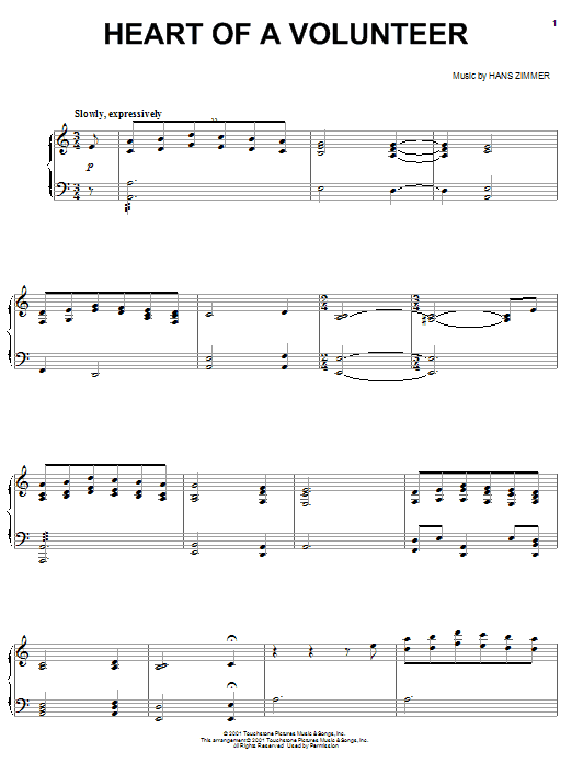 Preview Hans Zimmer Heart Of A Volunteer (from Pearl Harbor) Pop sheet music, notes and chords for Piano, SKU: 58288 sheet music, piano notes, chords, guitar tabs, score, transpose, transcribe, how to play, guide, download, learn, tutorial, progression, song, artist, awards, billboard, mtv, vh1, tour, single, album, release