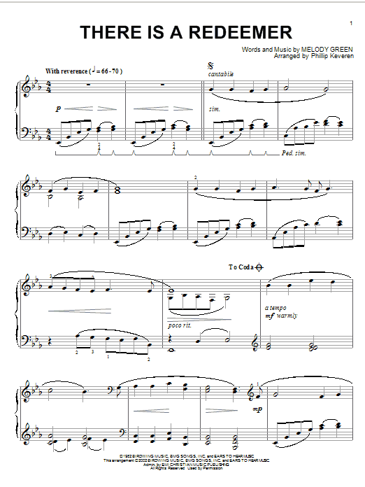 Preview Keith Green There Is A Redeemer Christian sheet music, notes and chords for Piano Solo, SKU: 58300 sheet music, piano notes, chords, guitar tabs, score, transpose, transcribe, how to play, guide, download, learn, tutorial, progression, song, artist, awards, billboard, mtv, vh1, tour, single, album, release