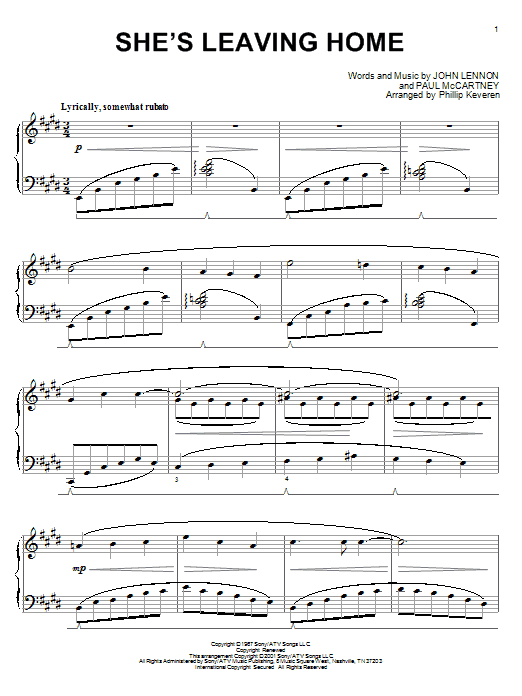 Preview The Beatles She's Leaving Home Rock sheet music, notes and chords for Piano, SKU: 58331 sheet music, piano notes, chords, guitar tabs, score, transpose, transcribe, how to play, guide, download, learn, tutorial, progression, song, artist, awards, billboard, mtv, vh1, tour, single, album, release