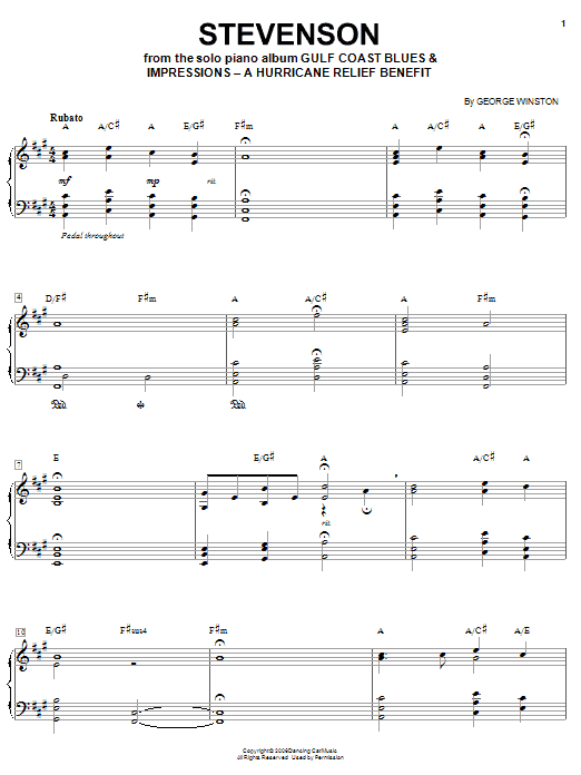 Preview George Winston Stevenson Classical sheet music, notes and chords for Piano, SKU: 60126 sheet music, piano notes, chords, guitar tabs, score, transpose, transcribe, how to play, guide, download, learn, tutorial, progression, song, artist, awards, billboard, mtv, vh1, tour, single, album, release
