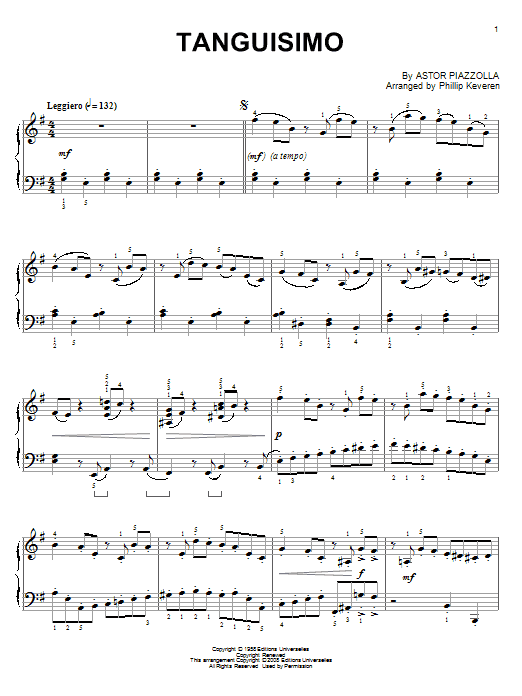Preview Astor Piazzolla Tanguisimo World sheet music, notes and chords for Piano, SKU: 63537 sheet music, piano notes, chords, guitar tabs, score, transpose, transcribe, how to play, guide, download, learn, tutorial, progression, song, artist, awards, billboard, mtv, vh1, tour, single, album, release