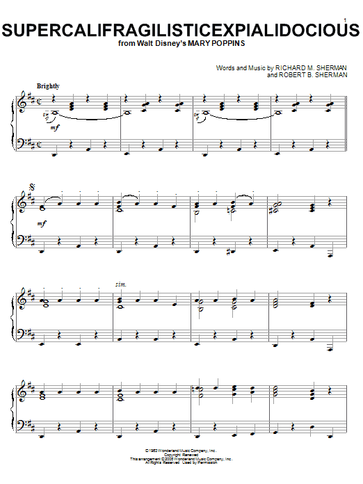 Preview Julie Andrews Supercalifragilisticexpialidocious (from Mary Poppins) Children sheet music, notes and chords for Piano, SKU: 64473 sheet music, piano notes, chords, guitar tabs, score, transpose, transcribe, how to play, guide, download, learn, tutorial, progression, song, artist, awards, billboard, mtv, vh1, tour, single, album, release