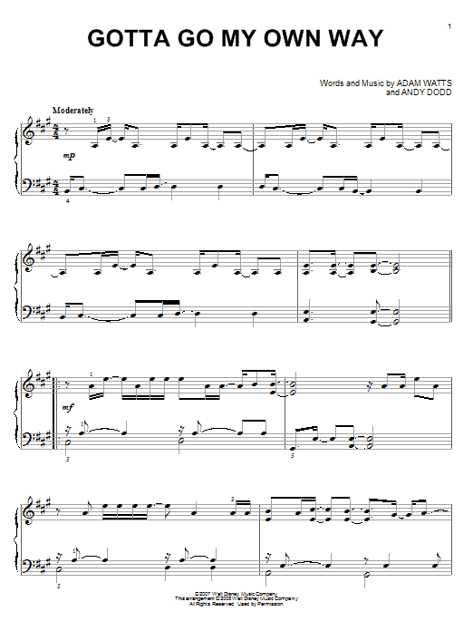 Preview High School Musical 2 Gotta Go My Own Way Pop sheet music, notes and chords for Piano, SKU: 64543 sheet music, piano notes, chords, guitar tabs, score, transpose, transcribe, how to play, guide, download, learn, tutorial, progression, song, artist, awards, billboard, mtv, vh1, tour, single, album, release