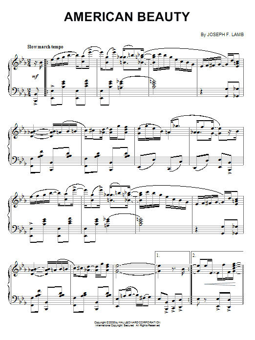 Preview Joseph Lamb American Beauty Jazz sheet music, notes and chords for Piano, SKU: 65807 sheet music, piano notes, chords, guitar tabs, score, transpose, transcribe, how to play, guide, download, learn, tutorial, progression, song, artist, awards, billboard, mtv, vh1, tour, single, album, release