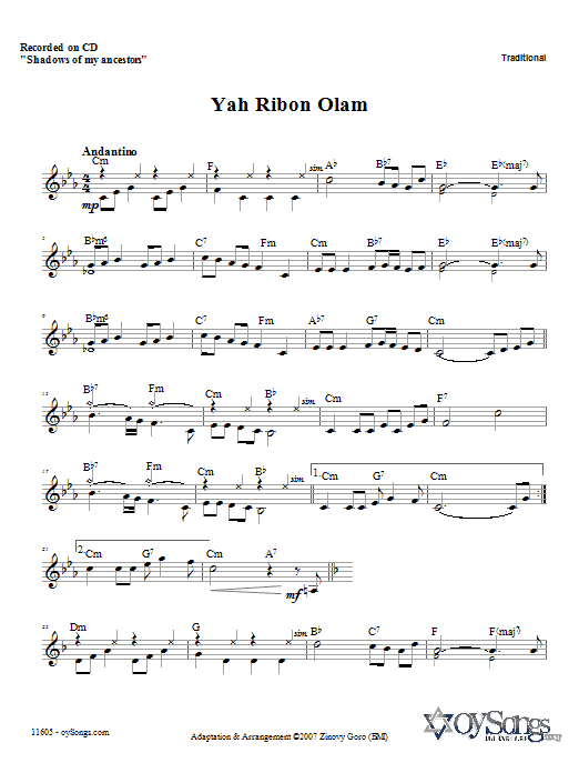 Ya Ribon - Score