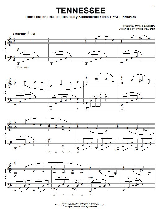 Preview Hans Zimmer Tennessee Film and TV sheet music, notes and chords for Piano, SKU: 67917 sheet music, piano notes, chords, guitar tabs, score, transpose, transcribe, how to play, guide, download, learn, tutorial, progression, song, artist, awards, billboard, mtv, vh1, tour, single, album, release