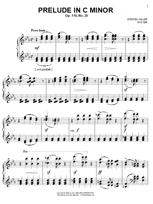 Preview Stephen Heller Prelude in C Minor, Op. 119, No. 25 Classical sheet music, notes and chords for Easy Piano, SKU: 68534 sheet music, piano notes, chords, guitar tabs, score, transpose, transcribe, how to play, guide, download, learn, tutorial, progression, song, artist, awards, billboard, mtv, vh1, tour, single, album, release