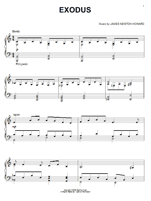 Preview James Newton Howard Exodus Film and TV sheet music, notes and chords for Piano, SKU: 70278 sheet music, piano notes, chords, guitar tabs, score, transpose, transcribe, how to play, guide, download, learn, tutorial, progression, song, artist, awards, billboard, mtv, vh1, tour, single, album, release