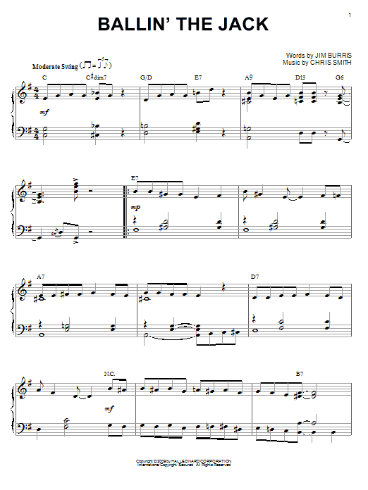 Preview Ferdinand 'Jelly Roll' Morton Ballin' The Jack Jazz sheet music, notes and chords for Piano, SKU: 71265 sheet music, piano notes, chords, guitar tabs, score, transpose, transcribe, how to play, guide, download, learn, tutorial, progression, song, artist, awards, billboard, mtv, vh1, tour, single, album, release