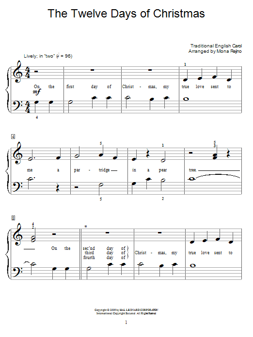 Preview Traditional Carol The Twelve Days Of Christmas Christmas sheet music, notes and chords for Educational Piano, SKU: 71766 sheet music, piano notes, chords, guitar tabs, score, transpose, transcribe, how to play, guide, download, learn, tutorial, progression, song, artist, awards, billboard, mtv, vh1, tour, single, album, release