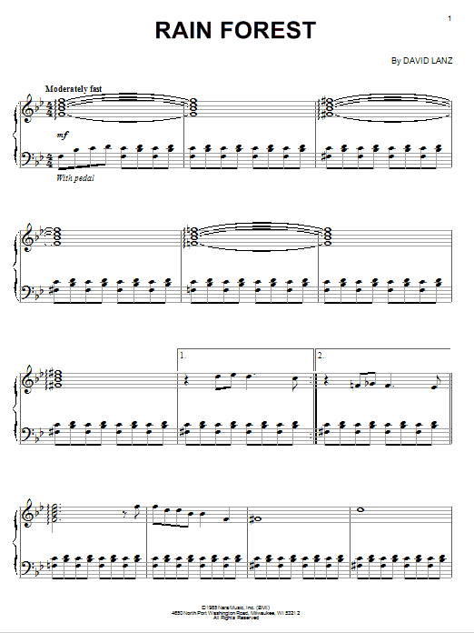 Preview David Lanz Rain Forest New Age sheet music, notes and chords for Piano, SKU: 74767 sheet music, piano notes, chords, guitar tabs, score, transpose, transcribe, how to play, guide, download, learn, tutorial, progression, song, artist, awards, billboard, mtv, vh1, tour, single, album, release