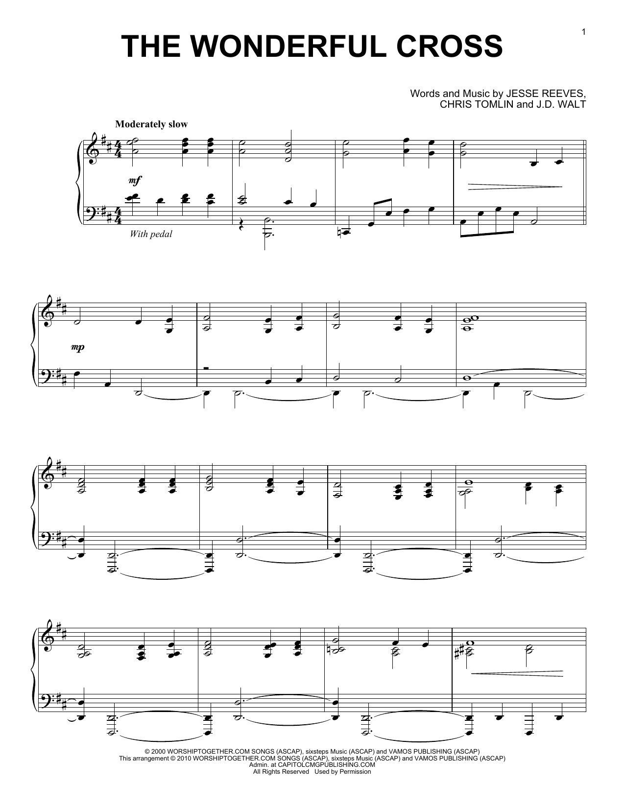 Preview Chris Tomlin The Wonderful Cross Pop sheet music, notes and chords for Piano, SKU: 75008 sheet music, piano notes, chords, guitar tabs, score, transpose, transcribe, how to play, guide, download, learn, tutorial, progression, song, artist, awards, billboard, mtv, vh1, tour, single, album, release