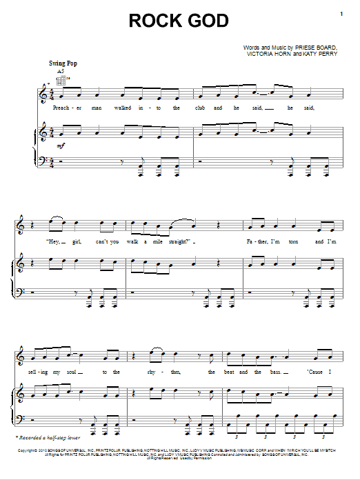 Preview Selena Gomez & The Scene Rock God Pop sheet music, notes and chords for Piano, Vocal & Guitar (Right-Hand Melody), SKU: 79458 sheet music, piano notes, chords, guitar tabs, score, transpose, transcribe, how to play, guide, download, learn, tutorial, progression, song, artist, awards, billboard, mtv, vh1, tour, single, album, release