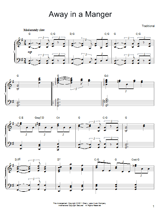 Preview Traditional Away In A Manger Religious sheet music, notes and chords for Piano, SKU: 85371 sheet music, piano notes, chords, guitar tabs, score, transpose, transcribe, how to play, guide, download, learn, tutorial, progression, song, artist, awards, billboard, mtv, vh1, tour, single, album, release