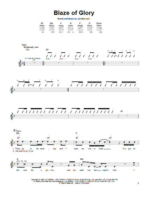 Preview Jon Bon Jovi Blaze Of Glory Pop sheet music, notes and chords for Easy Guitar, SKU: 85954 sheet music, piano notes, chords, guitar tabs, score, transpose, transcribe, how to play, guide, download, learn, tutorial, progression, song, artist, awards, billboard, mtv, vh1, tour, single, album, release