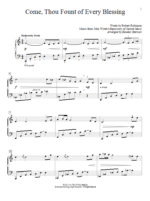 Preview Robert Robinson Come, Thou Fount Of Every Blessing Hymn sheet music, notes and chords for Educational Piano, SKU: 87040 sheet music, piano notes, chords, guitar tabs, score, transpose, transcribe, how to play, guide, download, learn, tutorial, progression, song, artist, awards, billboard, mtv, vh1, tour, single, album, release