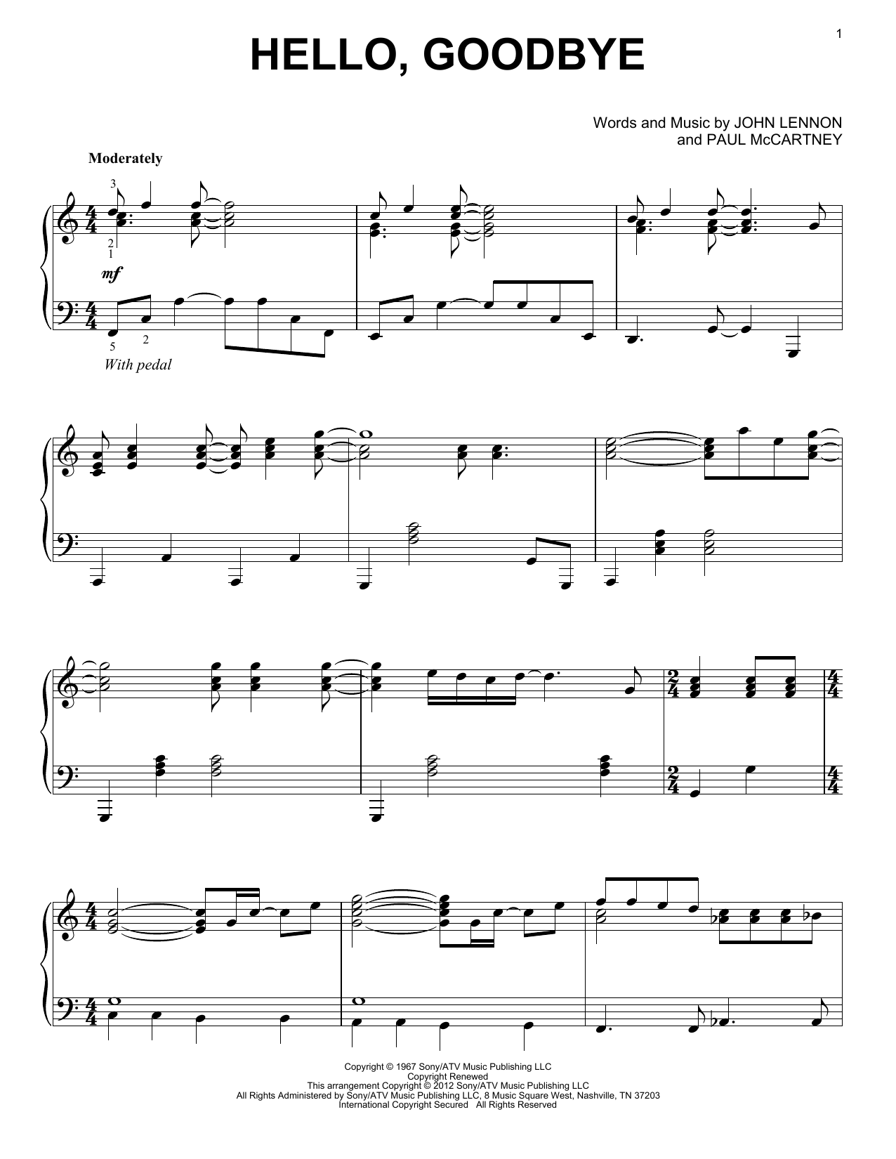 Preview The Beatles Hello, Goodbye Rock sheet music, notes and chords for Piano, SKU: 89983 sheet music, piano notes, chords, guitar tabs, score, transpose, transcribe, how to play, guide, download, learn, tutorial, progression, song, artist, awards, billboard, mtv, vh1, tour, single, album, release