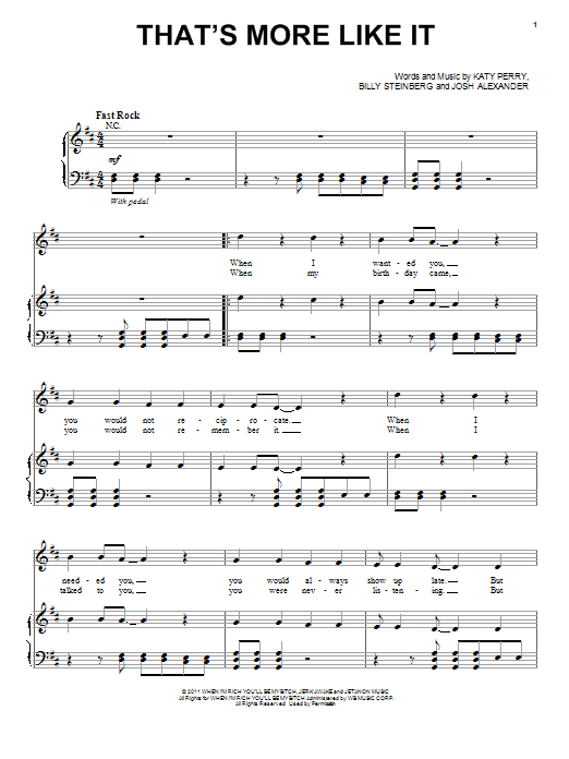 Preview Selena Gomez & The Scene That's More Like It Pop sheet music, notes and chords for Piano, Vocal & Guitar (Right-Hand Melody), SKU: 91623 sheet music, piano notes, chords, guitar tabs, score, transpose, transcribe, how to play, guide, download, learn, tutorial, progression, song, artist, awards, billboard, mtv, vh1, tour, single, album, release