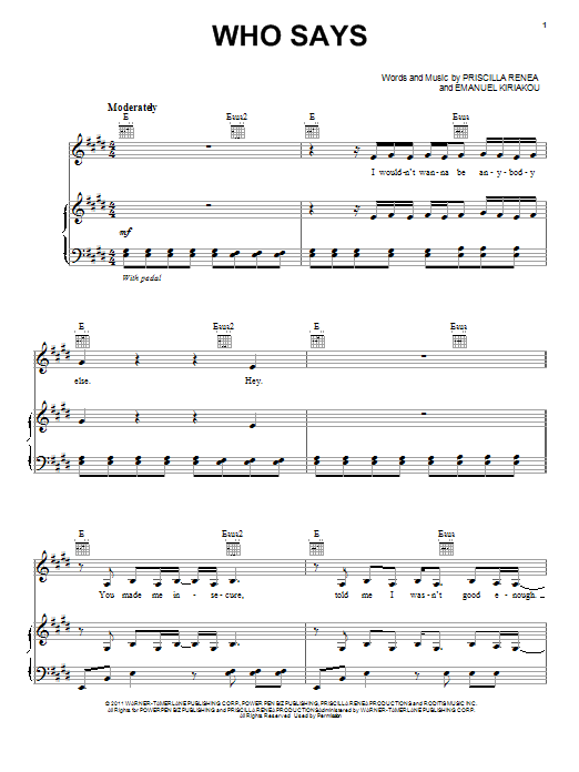 Preview Selena Gomez & The Scene Who Says Pop sheet music, notes and chords for Piano, Vocal & Guitar (Right-Hand Melody), SKU: 91635 sheet music, piano notes, chords, guitar tabs, score, transpose, transcribe, how to play, guide, download, learn, tutorial, progression, song, artist, awards, billboard, mtv, vh1, tour, single, album, release