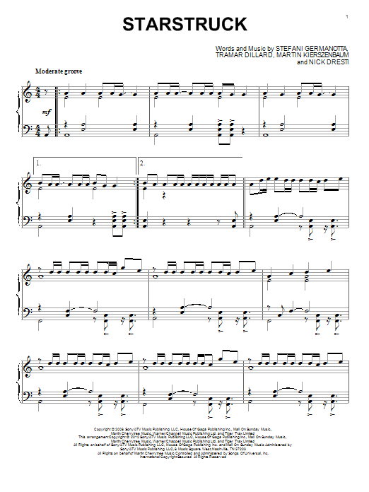 Preview Lady Gaga Starstruck Pop sheet music, notes and chords for Piano, SKU: 92546 sheet music, piano notes, chords, guitar tabs, score, transpose, transcribe, how to play, guide, download, learn, tutorial, progression, song, artist, awards, billboard, mtv, vh1, tour, single, album, release