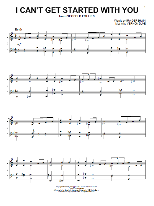 Preview Vernon Duke I Can't Get Started With You Jazz sheet music, notes and chords for Piano, SKU: 95504 sheet music, piano notes, chords, guitar tabs, score, transpose, transcribe, how to play, guide, download, learn, tutorial, progression, song, artist, awards, billboard, mtv, vh1, tour, single, album, release