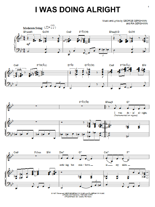 Preview Diana Krall I Was Doing All Right Jazz sheet music, notes and chords for Piano & Vocal, SKU: 95644 sheet music, piano notes, chords, guitar tabs, score, transpose, transcribe, how to play, guide, download, learn, tutorial, progression, song, artist, awards, billboard, mtv, vh1, tour, single, album, release