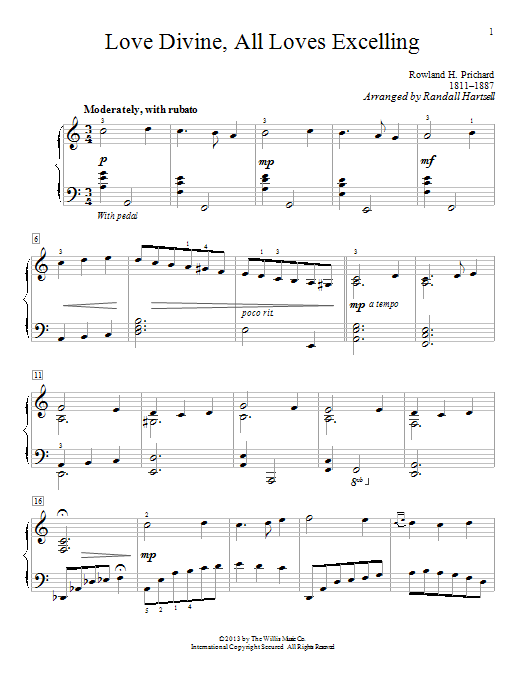 Preview Randall Hartsell Love Divine, All Loves Excelling Pop sheet music, notes and chords for Piano, SKU: 96006 sheet music, piano notes, chords, guitar tabs, score, transpose, transcribe, how to play, guide, download, learn, tutorial, progression, song, artist, awards, billboard, mtv, vh1, tour, single, album, release