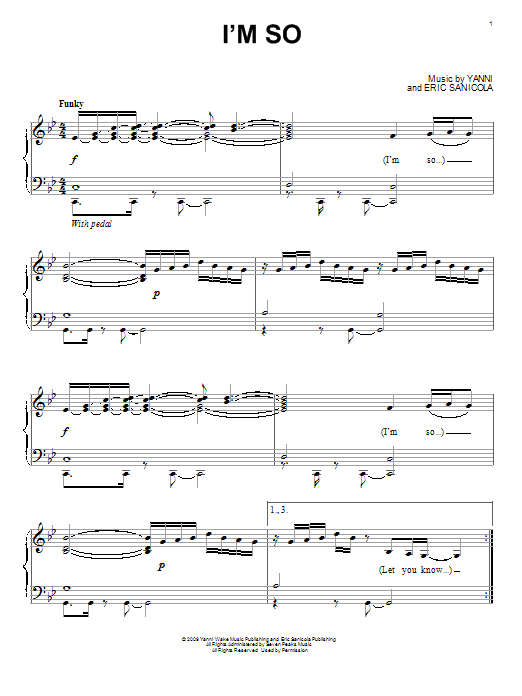 Preview Yanni I'm So Pop sheet music, notes and chords for Piano, SKU: 96219 sheet music, piano notes, chords, guitar tabs, score, transpose, transcribe, how to play, guide, download, learn, tutorial, progression, song, artist, awards, billboard, mtv, vh1, tour, single, album, release